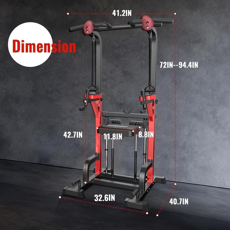 Multi-Function Power Tower Dip Station Pull Up Bar for Fitness Home Gym Workout gallery