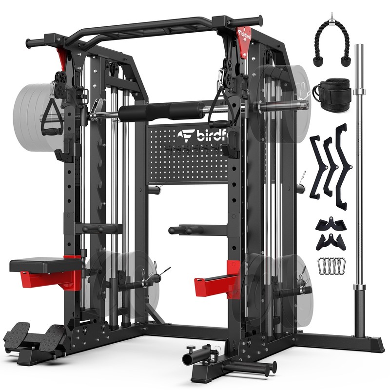 Home Gym System Workout Station Smith Machine Power Cage Exercise Equipment