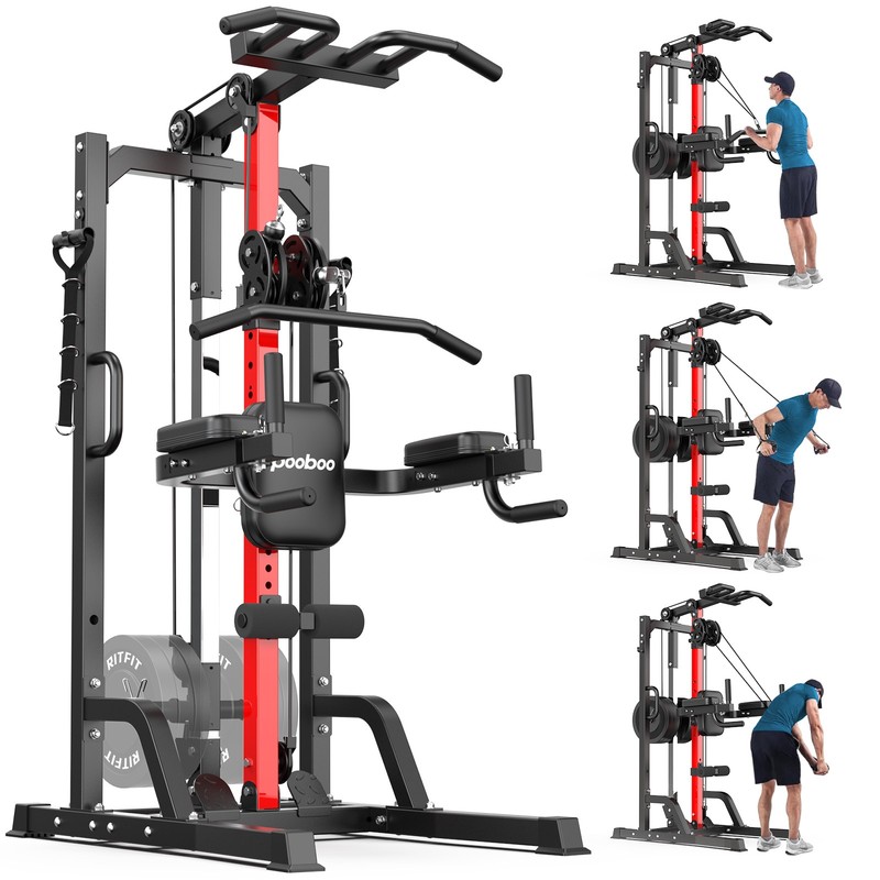 Multifunctional Home Gym System Full Body Workout Station 390lb Weight Workout