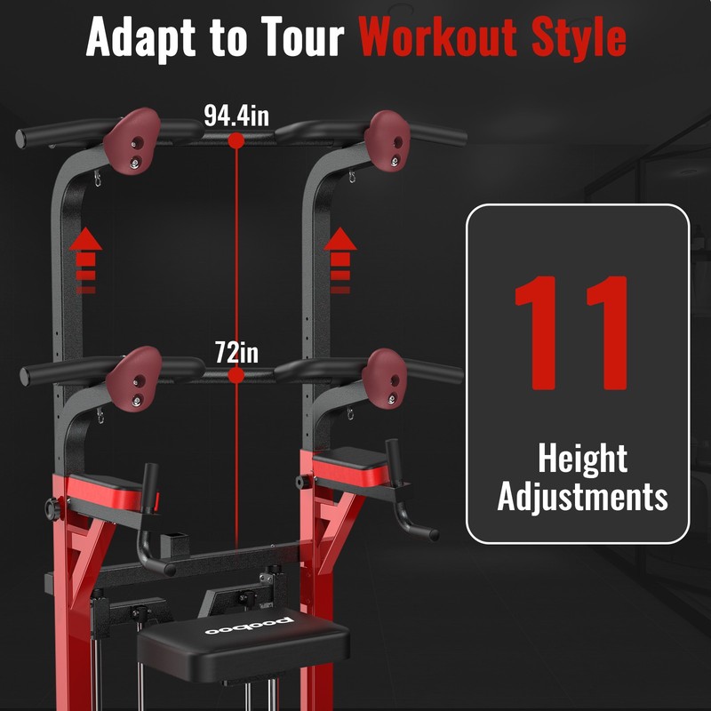 Multi-Function Power Tower Dip Station Pull Up Bar for Fitness Home Gym Workout gallery